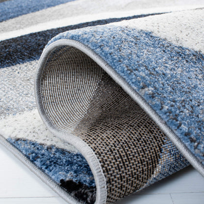SAFAVIEH Hollywood Collection Area Rug - 9' x 12', Grey & Blue, Mid-Century Modern Design, Non-Shedding & Easy Care, Ideal for High Traffic Areas in Living Room, Bedroom (HLW766F)