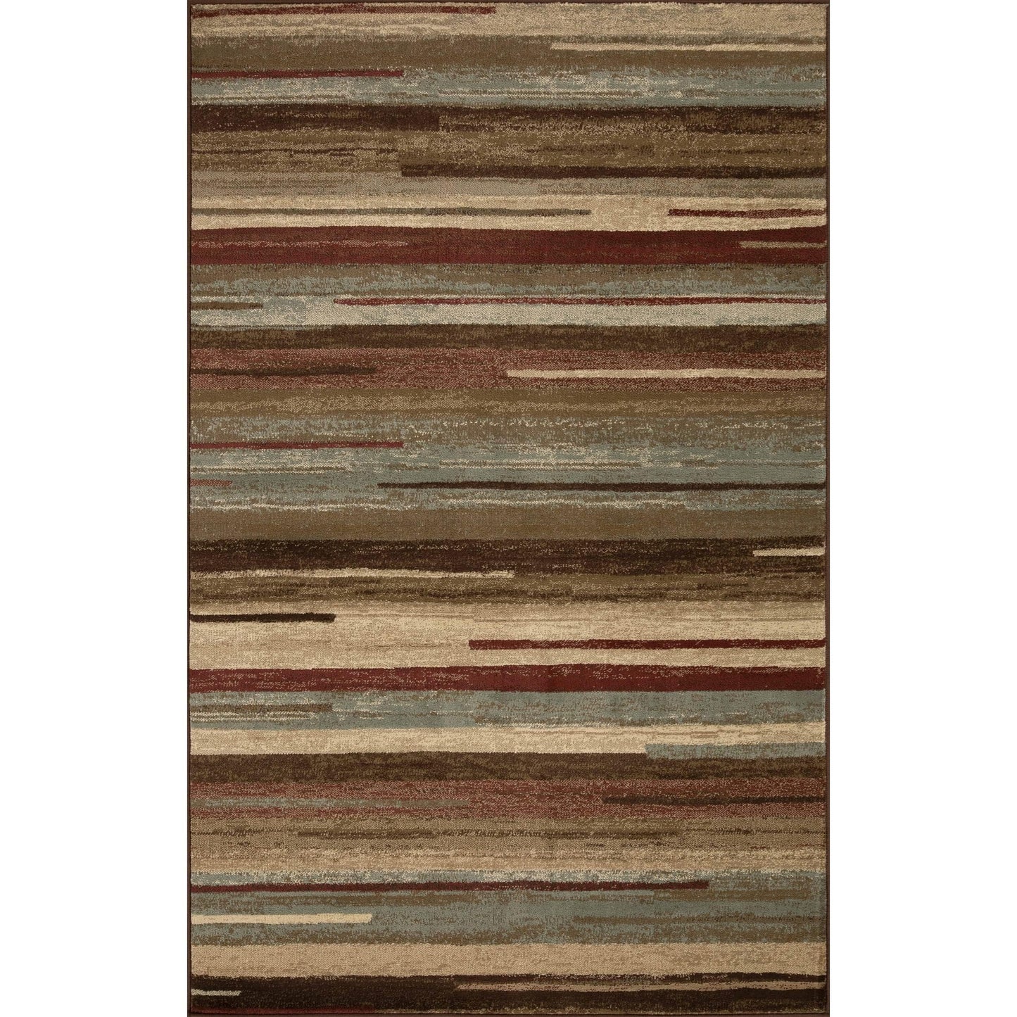 Superior Indoor Area Rug, Jute Backing, Striped Rugs for Entryway, Living Room, Kitchen Floors, Office, Plush Soft Floor Cover, Modern Abstract Rug, Fulgor Collection, 5' x 8', Beige Multi