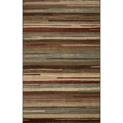 Superior Indoor Area Rug, Jute Backing, Striped Rugs for Entryway, Living Room, Kitchen Floors, Office, Plush Soft Floor Cover, Modern Abstract Rug, Fulgor Collection, 5' x 8', Beige Multi