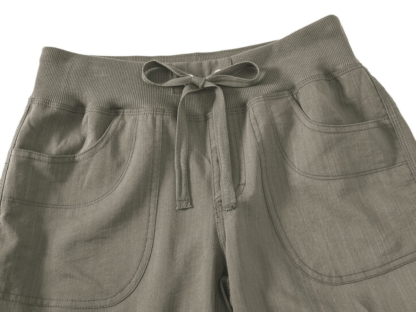 MoFiz Women's Cargo Hiking Pants Lightweight Quick Dry Running Capri Pants Athletic Workout Casual Outdoor Button Pockets Grey Khaki XL