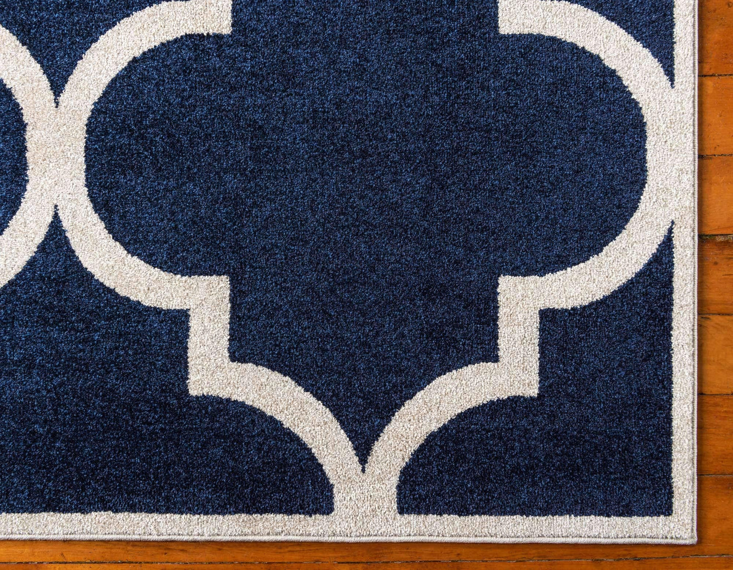 Unique Loom Trellis Collection Modern Morroccan Inspired with Lattice Design Area Rug, Rectangular 6' 0" x 9' 0", Navy Blue/Beige