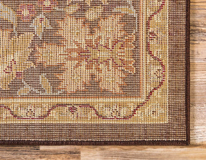 Unique Loom Voyage Collection Traditional Oriental Classic Intricate Design Area Rug (9' 0 x 12' 0 Rectangular, Ivory/Brown)