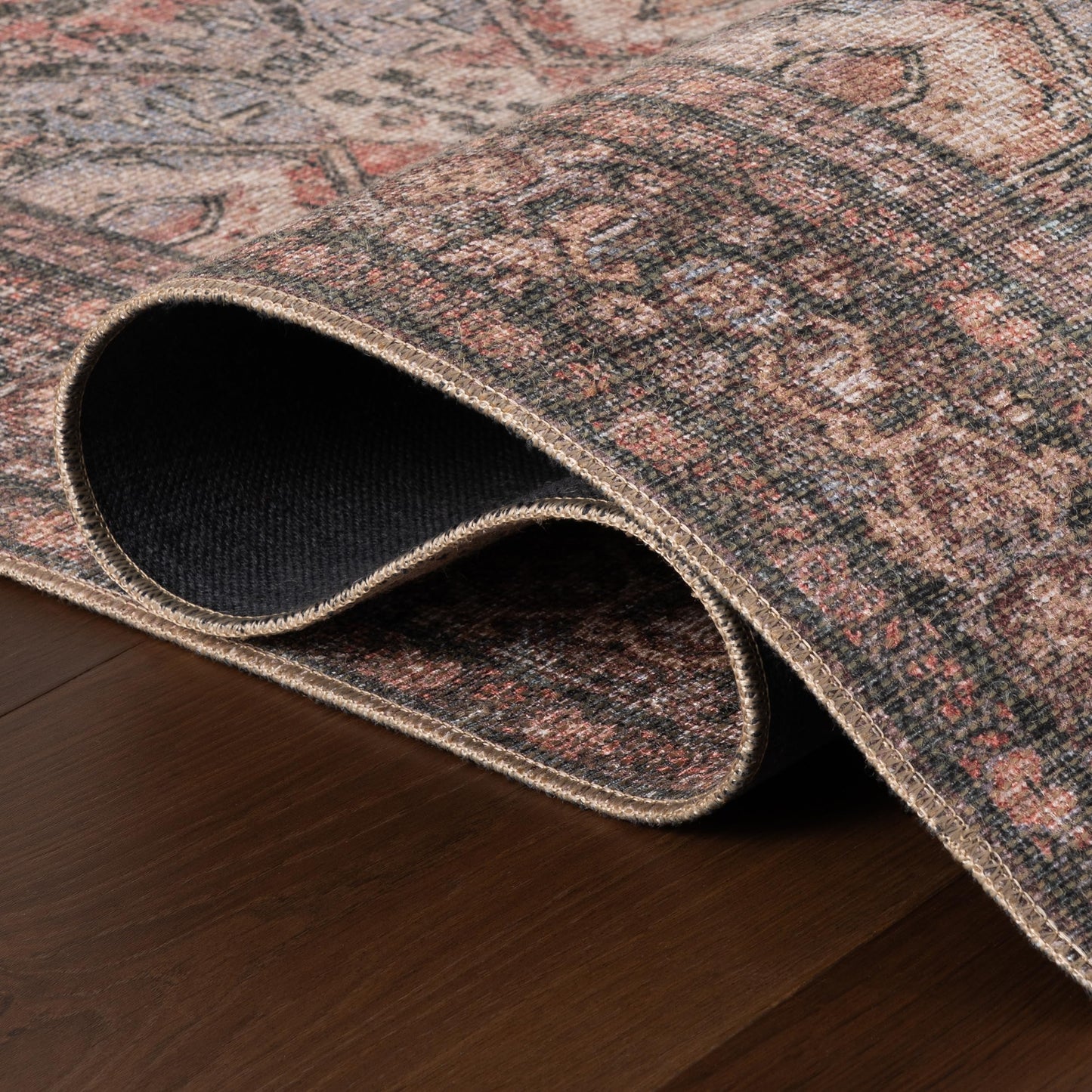 Nuloom Hillstone Collection 3' x 5' Area Rug, Traditional Vintage Distressed Medallion, Thick and Soft, Durable Non-Shedding Low Pile Poly/Jute Blend, Easy to Clean, Living Room, Bedroom