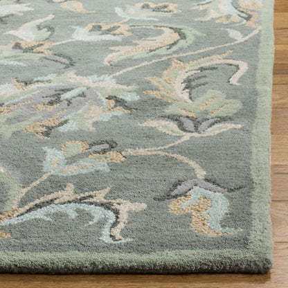 SAFAVIEH Jardin Collection Runner Rug - 2'3" x 6', Grey & Multi, Handmade Floral Wool, Ideal for High Traffic Areas in Living Room, Bedroom (JAR461A)