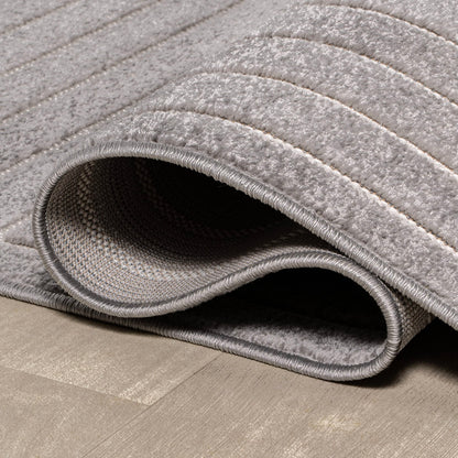 JONATHAN Y Odense High-Low Angle Indoor/Outdoor Area Rug, 8x10, Gray/Ivory, Modern, Contemporary, Geometric, Bohemian, Bedroom, Kitchen, Living Room, Non Shedding (SCN101B-8)