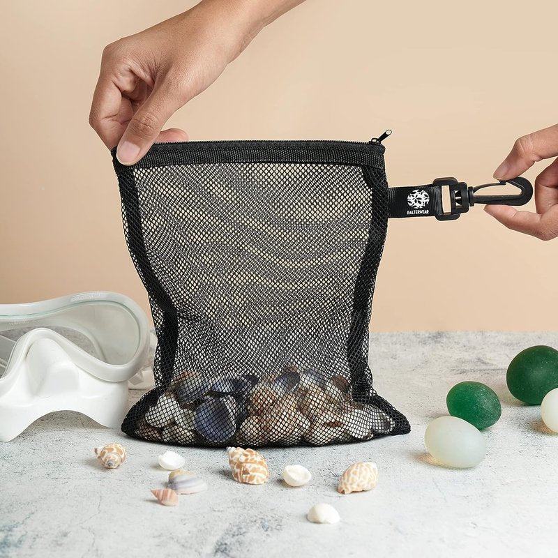 Mesh Zipper Bag Set - Durable Outdoor Trekking & Sailing Storage | 4-Pack (Black, 6 x 8 Inch)