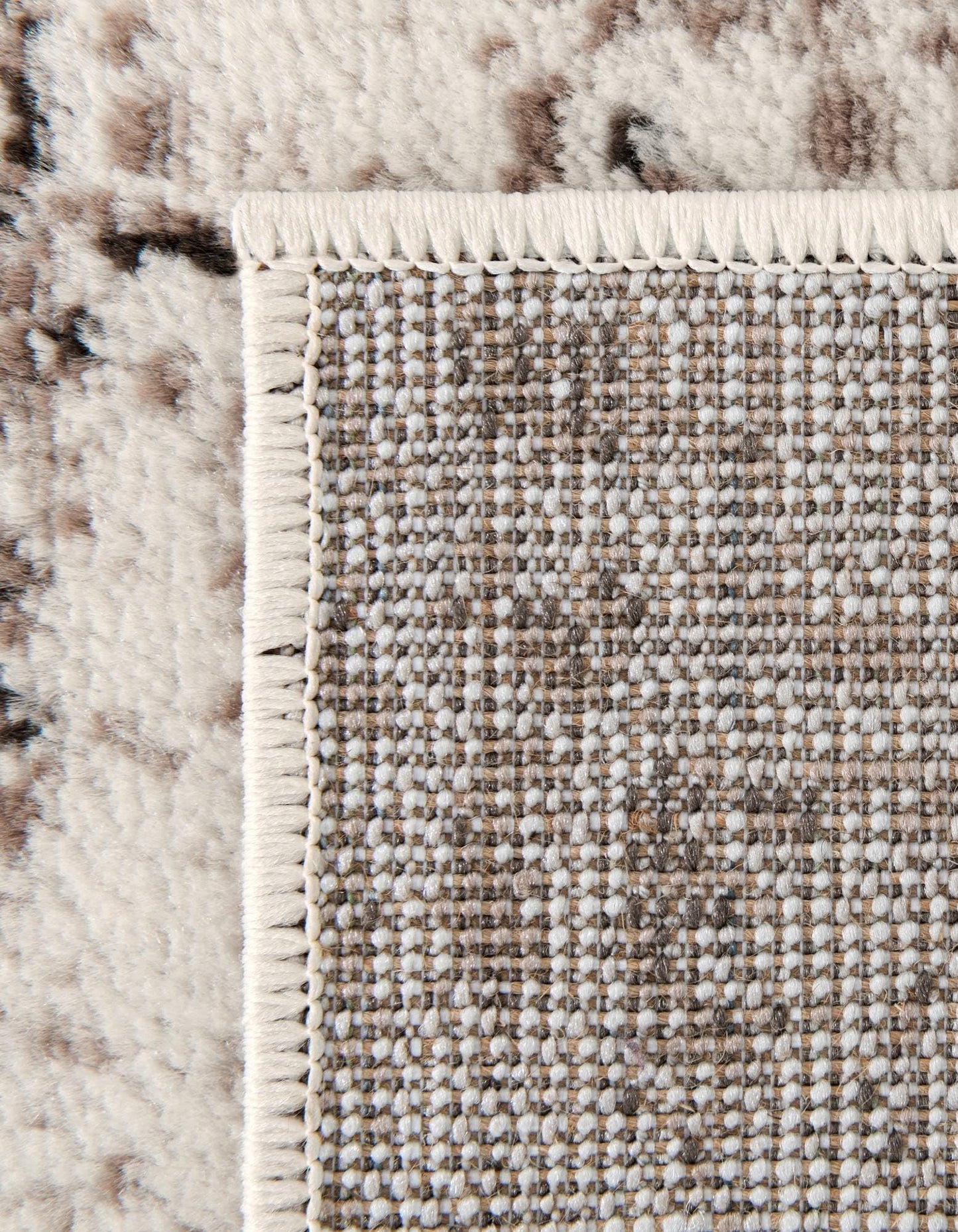 Rugs.com - Monte Carlo Rug – 5 Ft Square Beige Easy-Clean Rug – Distressed Medallion for Living Rooms, Bedrooms, and Entryways