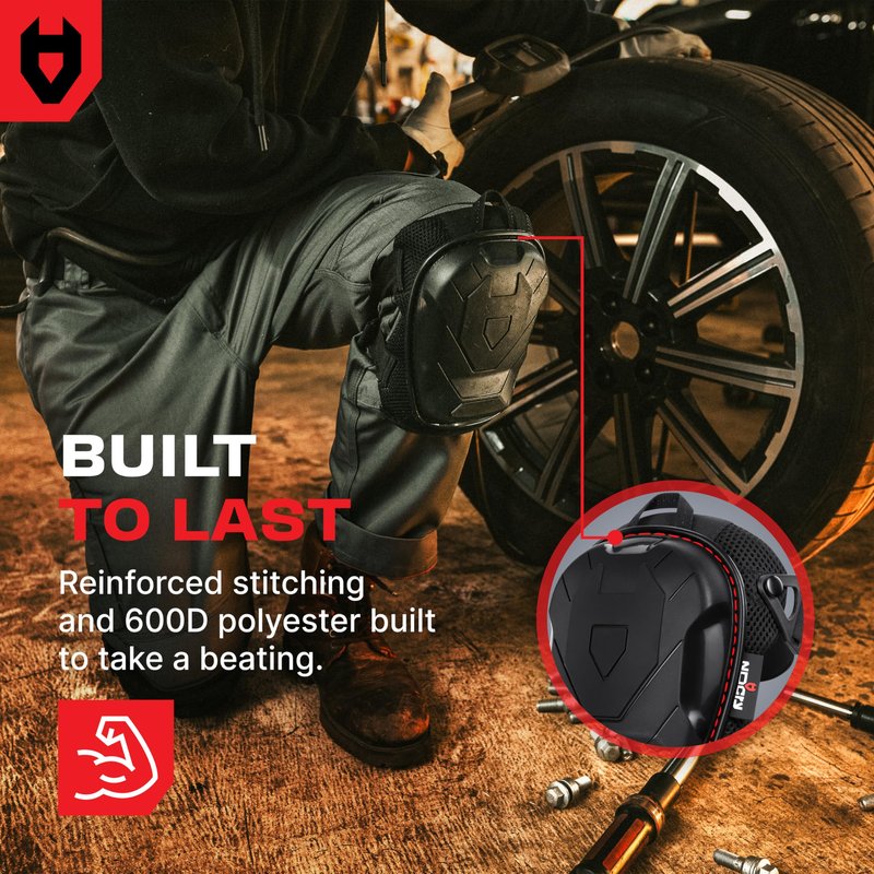NoCry Professional Construction Knee Pads for Men and Women with Non-Slip Heavy Duty Cap and Ankle Support — Thick Foam and Gel Cushioning — Reinforced, Adjustable Straps and Military Grade Rivets