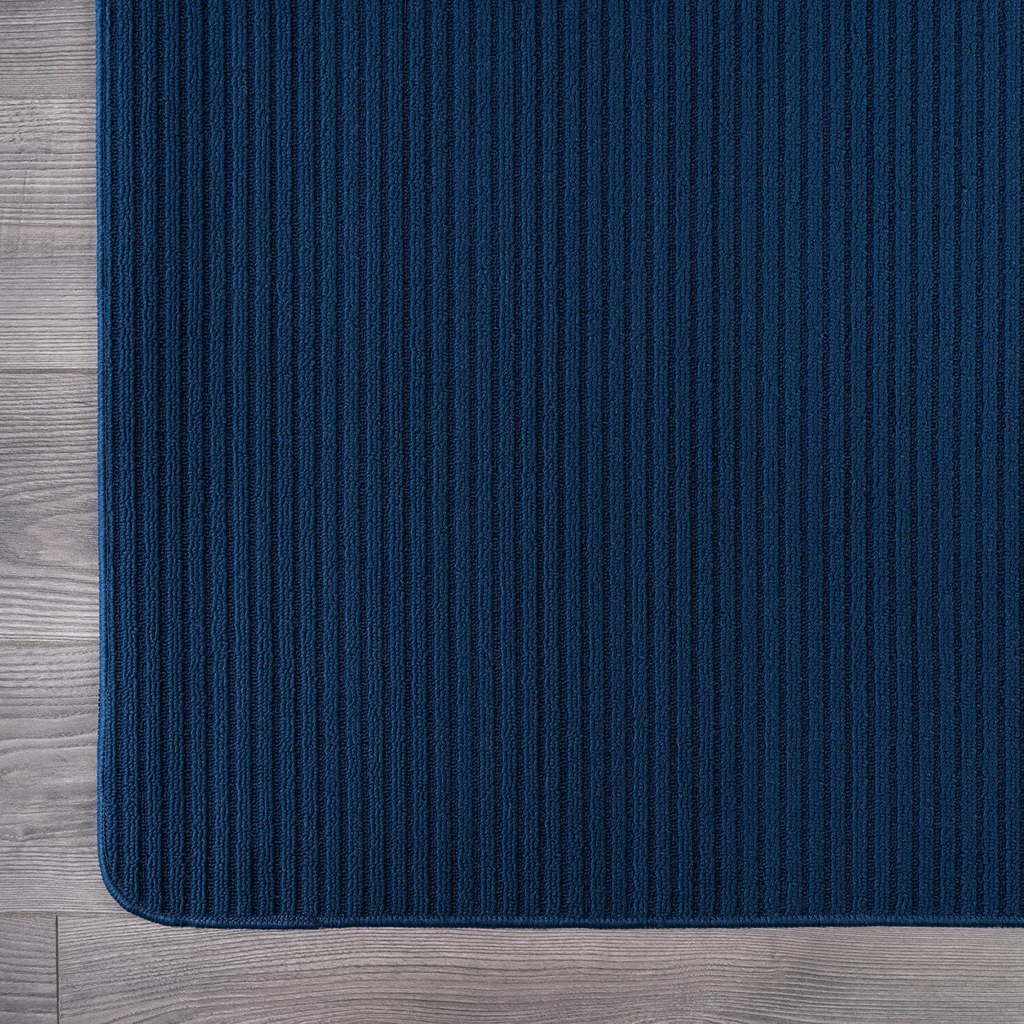 Beverly Rug Non-Slip Modern Rug 5x7 Solid Traditional Rubber Backing Machine Washable Soft Thin Indoor Area Rugs for Living Room Stain Resistant Non Shedding Casual Carpet (5 x 7 Navy Blue)