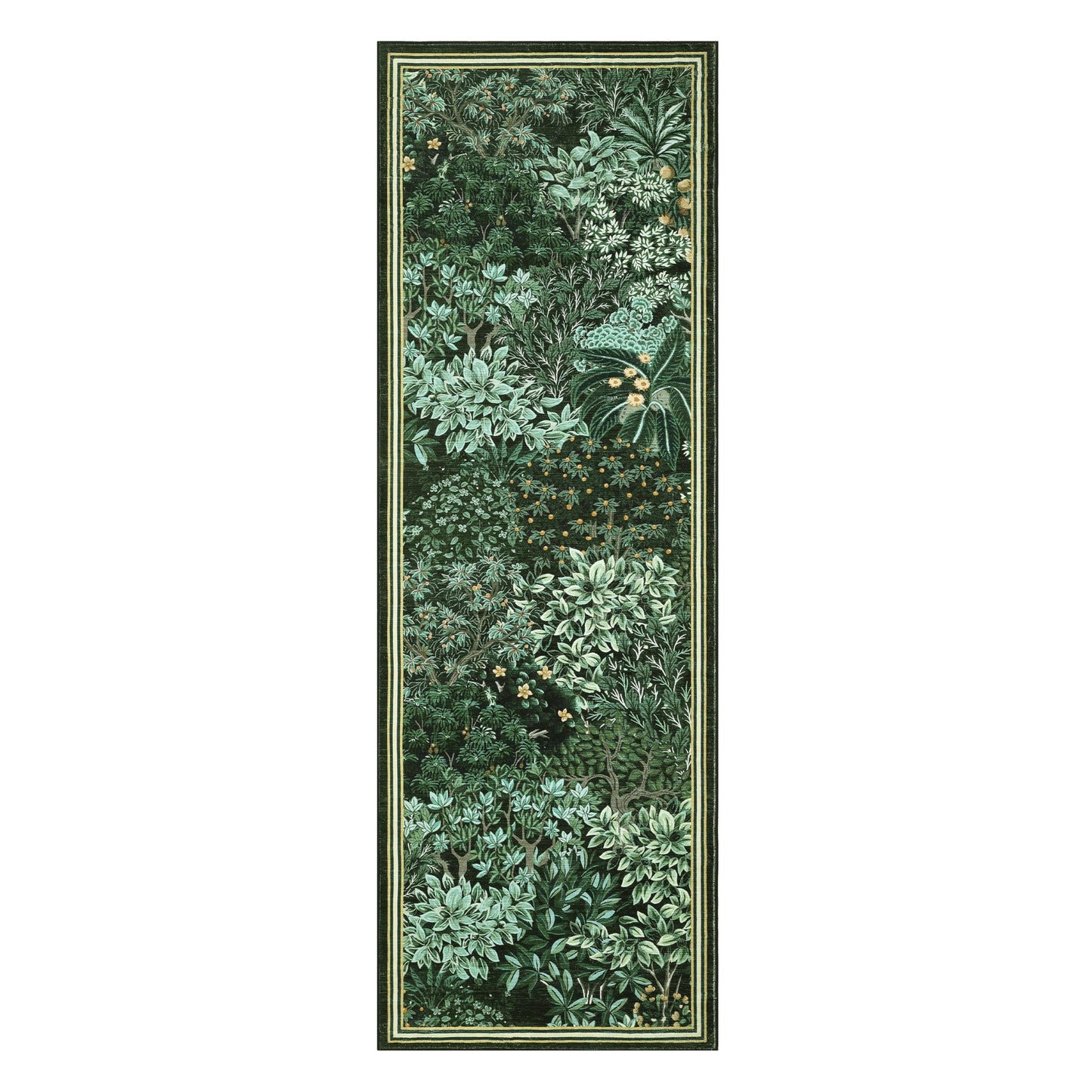 GarveeHome Forest Runner Rug, Green Washable Runner Rug 2x6 for Kitchen, Botanical Low Pile Non Slip Stain Resistance Woodland Hallway Rug for Entryway Bedroom Laundry Room