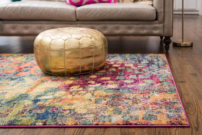 Unique Loom Jardin Collection Colorful, Vibrant, Abstract, Modern Area Rug (5' 0 x 8' 0 Rectangular, Multi/ Blue)