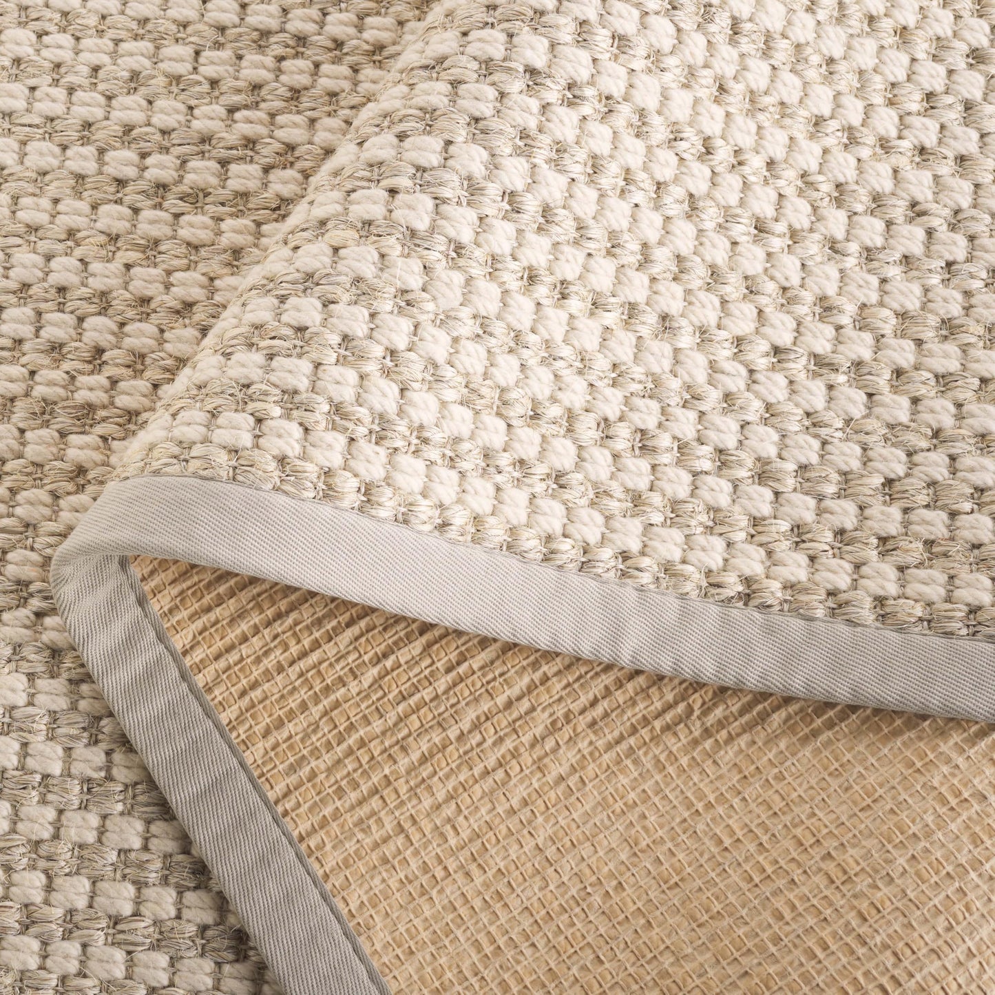 Safavieh Palm Beach Collection Area Rug - 6' x 9', Ivory, Geometric Design, Wool & Sisal, Ideal for The Living Room, Bedroom, Dining Room (PAB618A-6)