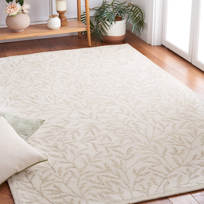 SAFAVIEH Jardin Collection Accent Rug - 3' x 5', Ivory & Beige, Handmade Wool, Ideal for High Traffic Areas in Entryway, Living Room, Bedroom (JAR753A)