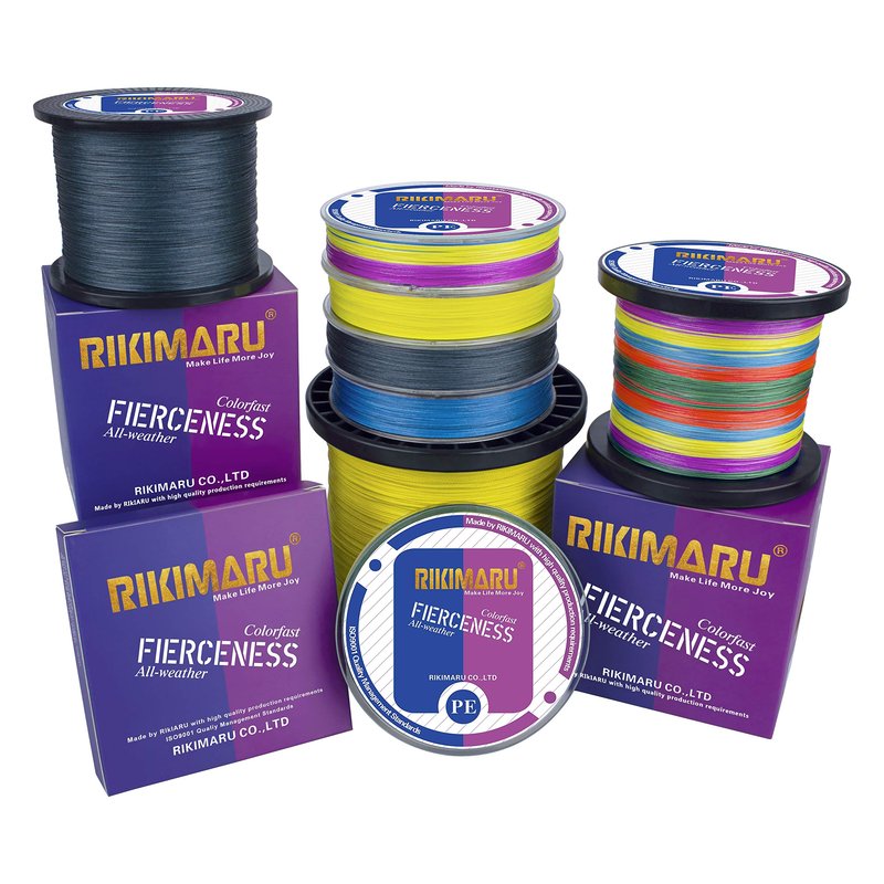RIKIMARU Braided Fishing Line Abrasion Resistant Superline Zero Stretch&Low Memory Extra Thin Diameter (Blue Camou, 327 Yds/0.10mm/10LB)