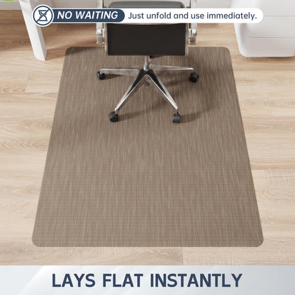 Futurwit Office Chair Mat for Hardwood Floor, 48" x 36" Desk Computer Chair Mats for Hard Wood, Anti-Slip Easy Glide Rolling Floor Protector Mat, Under Desk Mat for Home Office, Dark Brown