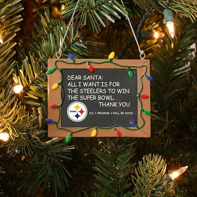 NFL Resin Holiday Christmas Chalkboard Sign Ornament