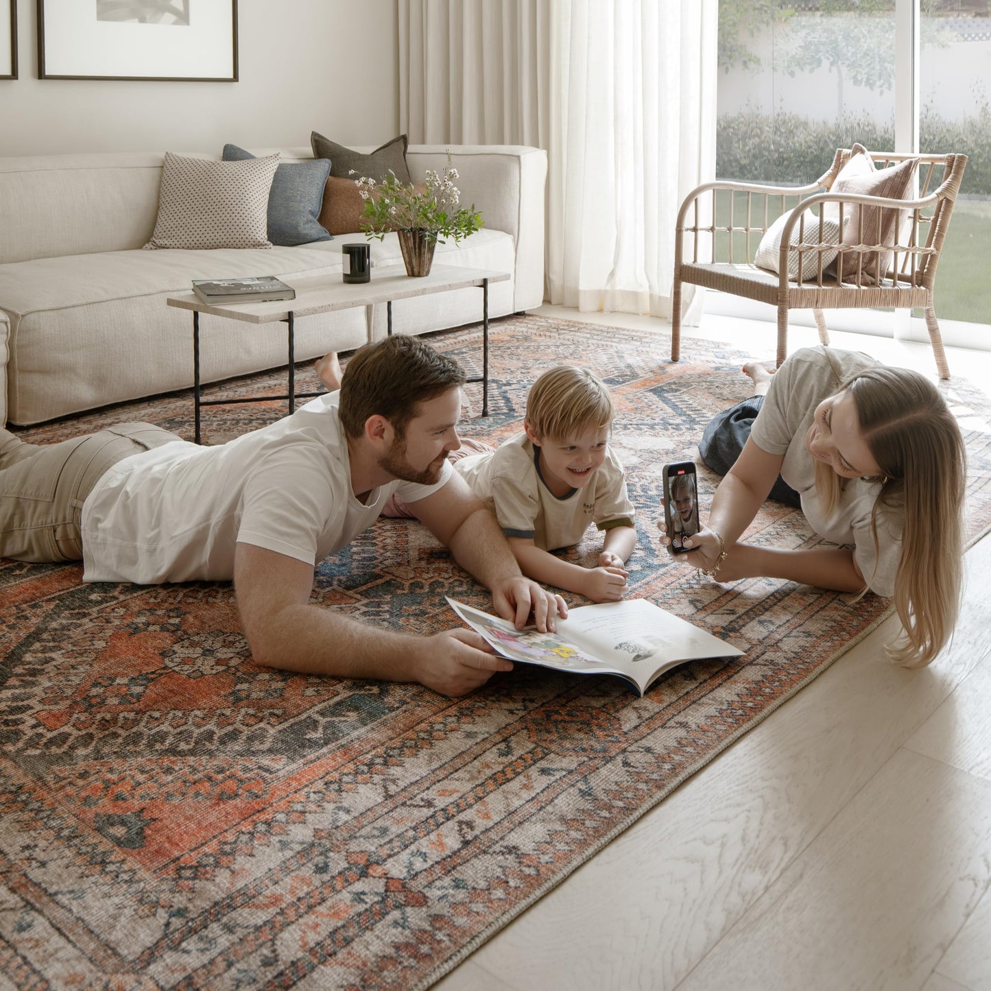 KNOTTING MATTERS Knot Tangelo 8’3” x 11’6” Area Rug – Tangelo Orange & Clay Heritage Flatweave, Low-Pile – Easy Clean Area Rug – Perfect for Living Room, Dining Room, Bedroom – Pet & Kid Friendly