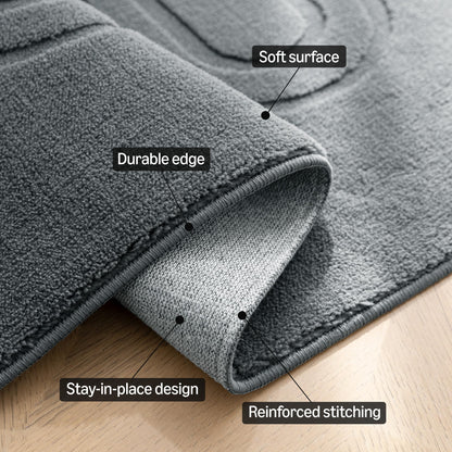 Amazon Basics Indoor Area Rugs, Soft-Touch Washable Home Decor Carpet for Living Room Bedroom, 7' L × 5' W, Modern Dark Grey