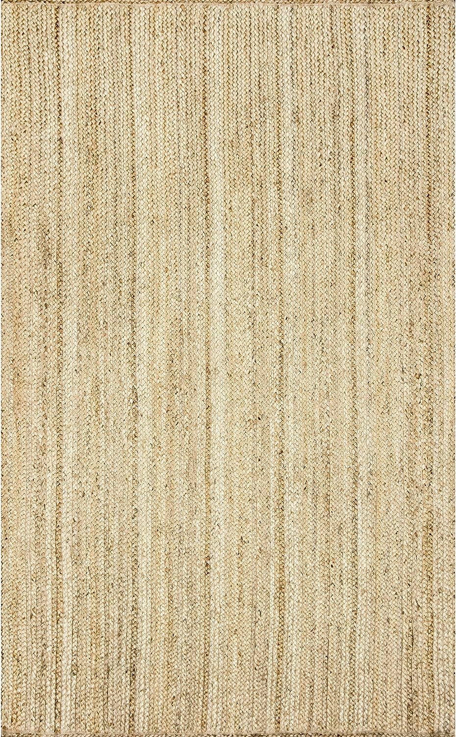 SISOSU Jute Braided Area Rug, Handcrafted Traditional Farmhouse Carpet for Living Room, Bedroom, Dining Room & Entryway, Natural Home Décor, Eco-Friendly, 8 x 10 Feet