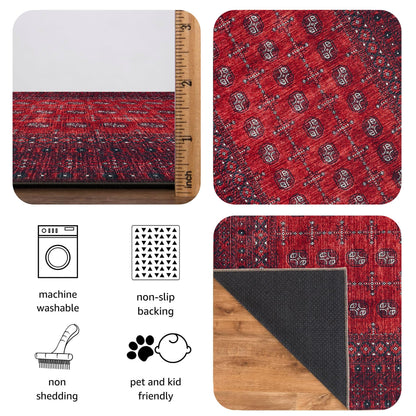 Keen Home Design 3x5 Rug - Machine Washable Entry Rug with Non-Slip Backing, Ideal for Enteryway, Kitchen, Bathroom, Laundry Room - Vintage, Easy Clean, Durable, Low Pile Rug - (3' x 5')