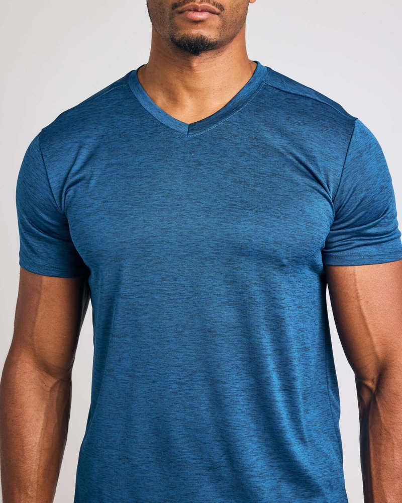 Real Essentials 5 Pack: Men’s V-Neck Dry-Fit Moisture Wicking Active Athletic Tech Performance T-Shirt Set 2, XL, Pack of 5