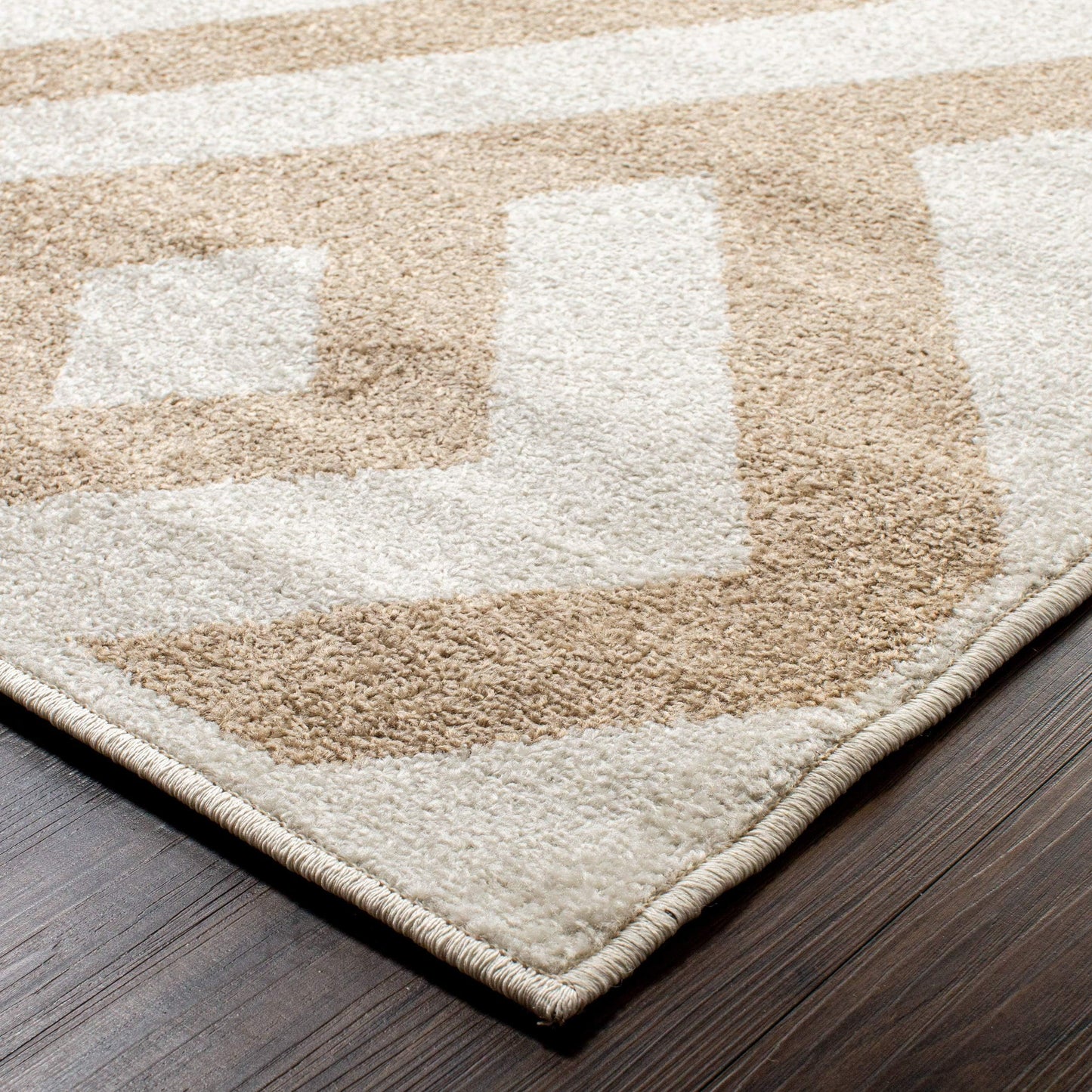 Superior Indoor Area Rug, Jute Backing, Modern Plush Rugs for Entryway, Living Room, Kitchen Floors, Bedroom, Hallway, Office Floor Cover, Diamond Lattice Rugs, Saxton Collection, 5' x 8', Ivory