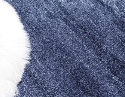Unique Loom Del Mar Collection Area Rug - Maria (5' 3" x 8' Rectangle, Navy Blue/ Ivory)