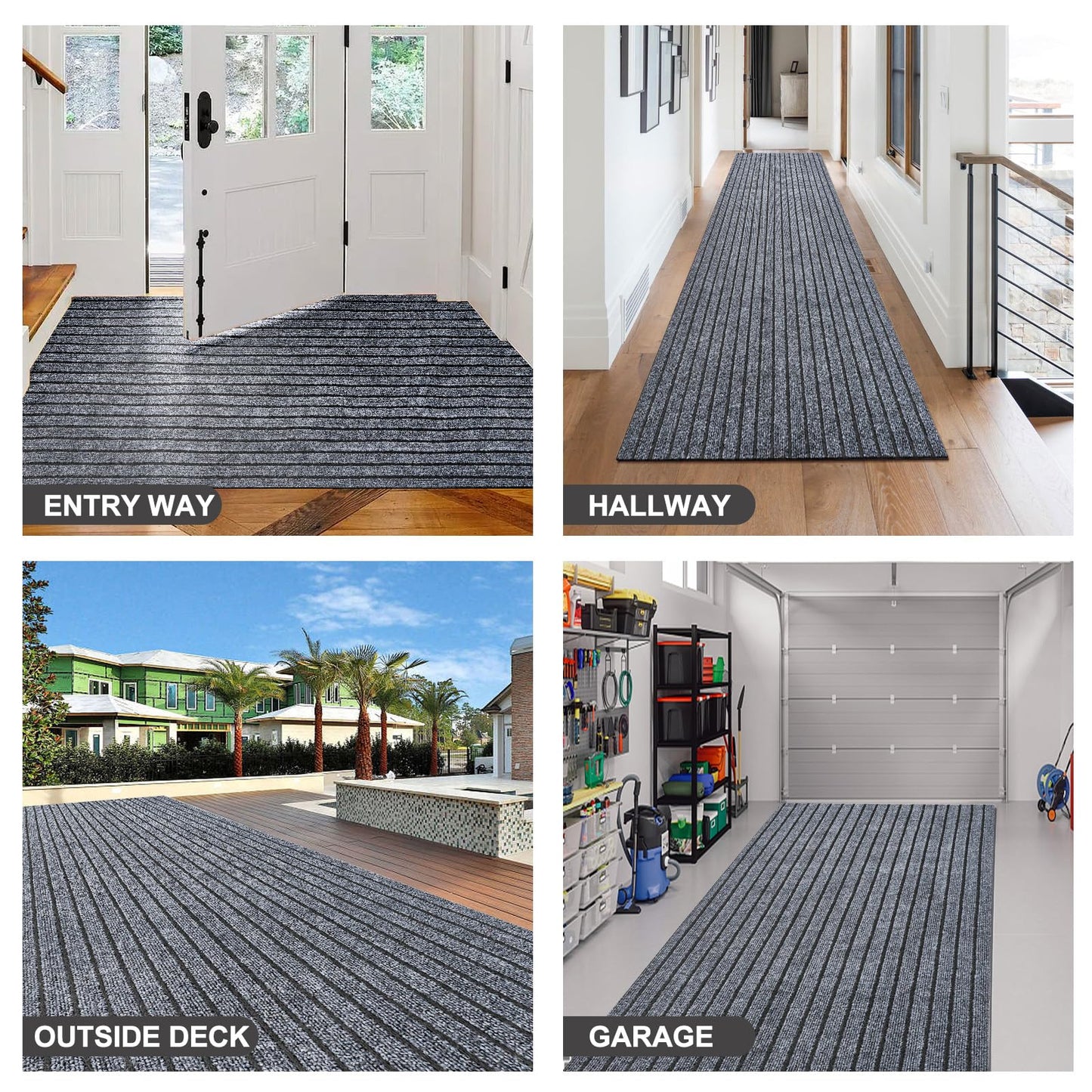 BESTVUE 2' x 6' Runner Rugs with Rubber Backing, Outdoor Indoor Utility Non Slip Carpet Rug Runner for Hallway, Custom Size Area Rugs Mat for Entryway Balcony Patio Kitchen Garage Stair Laundry