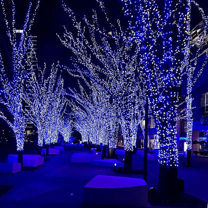 66FT 200 LED Christmas Lights with Timer, Twinkle Fairy Lights String with 8 Flashing Modes String Lights for Indoor Bedroom Outdoor Christmas Trees Garland Wreath Holiday Decorations, Blue