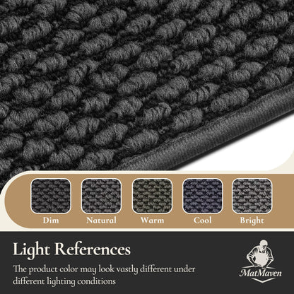 MatMaven Dirt Trapper Door Mat 20"x 32",Non Slip Washable Doormat,Stain Resist and Absorbent Welcome Mat,Dog Door Mats,Low Profile Entrance Floor Mats for Front Back Door,Dark Grey