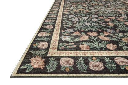 Loloi Rifle Paper Co. Eden Collection EDE-02 Mughal Garden Black 8'-6" x 11'-6" Area Rug feat. CloudPile™