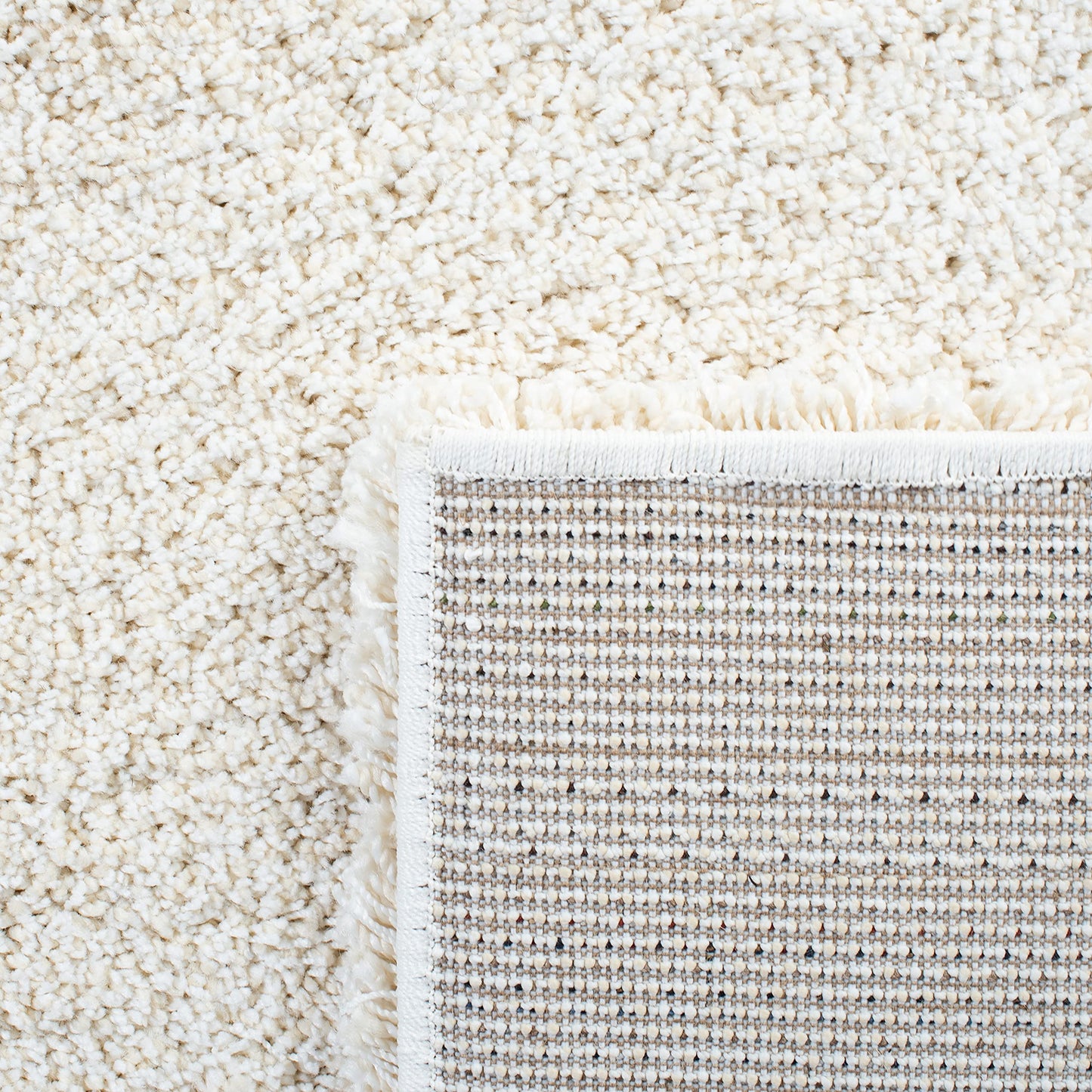 SAFAVIEH Milan Shag Collection Runner Rug - 2' x 6', Ivory, Solid Design, Non-Shedding & Easy to Clean, Plush Thick Pile, Ideal for Hallway, Foyer, Bedroom (SG180-1212)