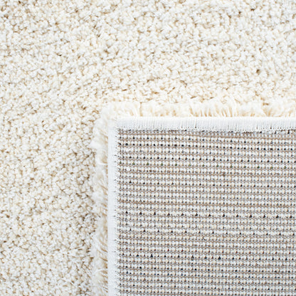 SAFAVIEH Milan Shag Collection Area Rug - 5'1" Square, Ivory, Solid Design, Non-Shedding & Easy to Clean, Plush Thick Pile, Ideal for Living Room, Bedroom (SG180-1212)