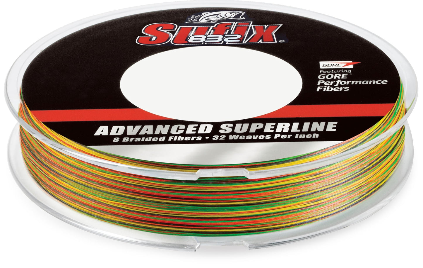Sufix 832 Advanced Superline Braid, High-Strength Braided Fishing Line with Superior Durability, Fire Tiger, 15 lb., 300 Yd. Spool
