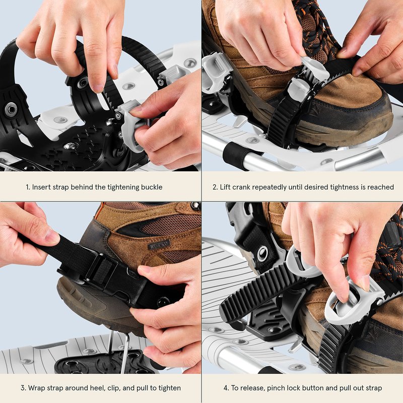 Retrospec Drifter Snowshoes for Women & Men - Lightweight Aluminum Frame Snow Shoes with Double Ratchet Binding System, Heel Lifts & Carry Bag for All Terrain Hiking & Winter Sports