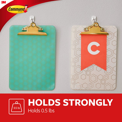 Command Small Wire Toggle Hooks, 16 Hooks and 24 Command Strips, Damage-Free Hanging Wall Hooks with Adhesive Strips, No Tools Adhesive Hooks for Hanging, Organization and Storage, Holds up to 0.5 lb