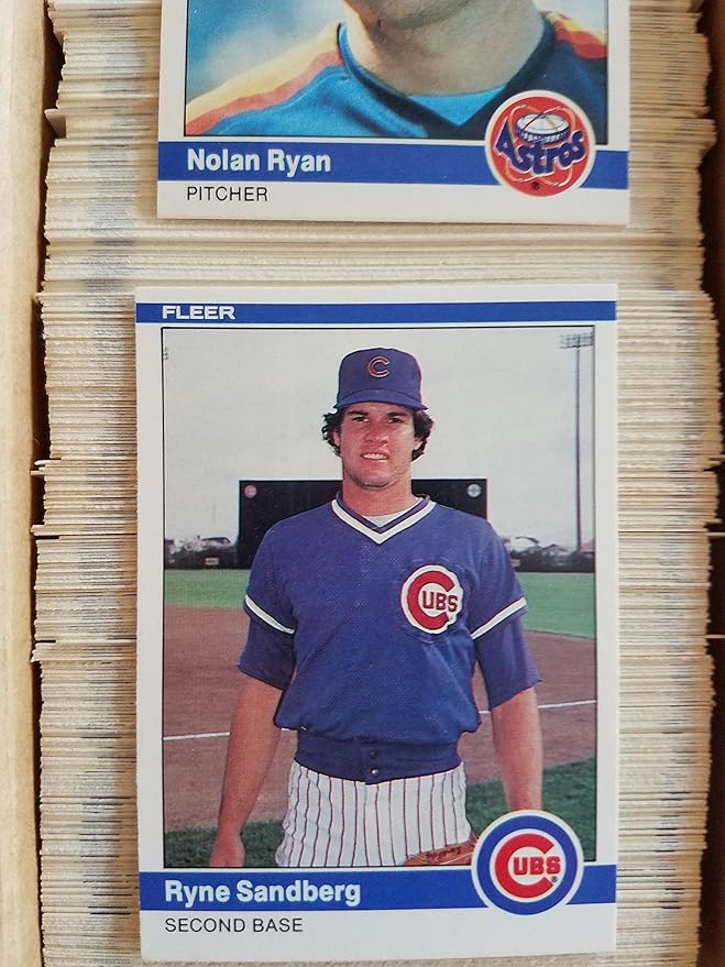 1984 Fleer Complete Baseball Set (660 Cards) (Don Mattingly Rookie) (Darryl Strawberry Rookie) (Ryne Sandberg) (Wade Boggs) (Tony Gwynn) (Cal Ripken Jr.) (Pete Rose) (Mike Schmidt) (Carl Yastrzemski)