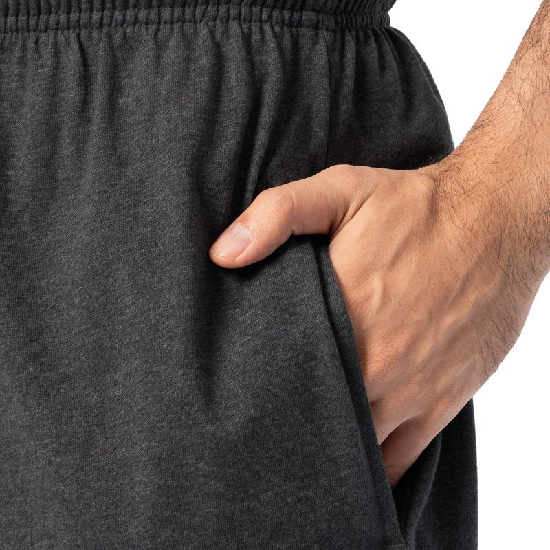Fruit of the Loom Men's Eversoft Cotton Shorts with Pockets (S-4XL), 2 Pack-Black Heather, Large