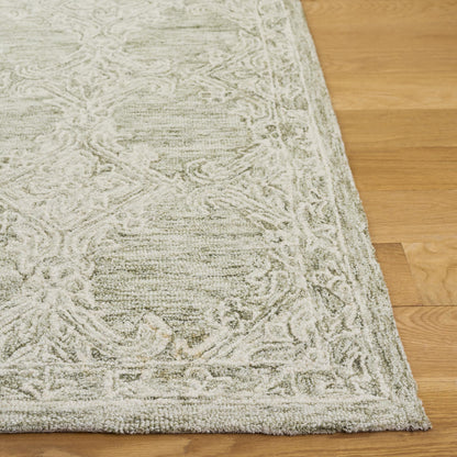 SAFAVIEH Abstract Collection Runner Rug - 2'3" x 8', Green & Ivory, Handmade Wool, Ideal for Hallway, Foyer, Entryway, Bedroom (ABT561Y)