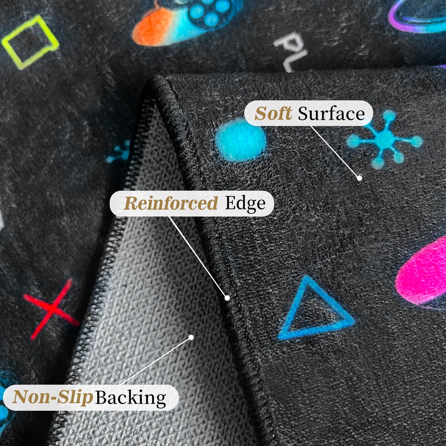 Gaming Rugs for Bedroom Boys, 3x5 Gamer Rug for Boys Room, Gaming Room Decor Accessories for Teen, Non-Slip Machine Washable Game Carpet, Gamer Bedroom Decor