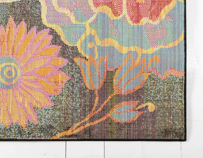 Unique Loom Lyon Collection Area Rug - Kennedy (4' x 6' Rectangle, Black/ Green)