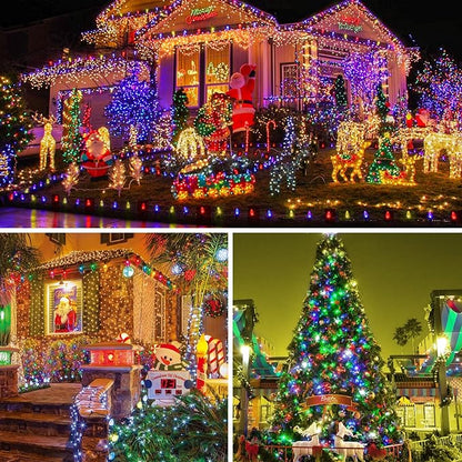 Vintage C9 Multicolor Outdoor Christmas Lights, 50FT 50LED Commercial Christmas String Lights Waterproof, C9 Xmas Lights Extendable for Holiday Party Christmas Tree Roofline Patio Backyard Decoration