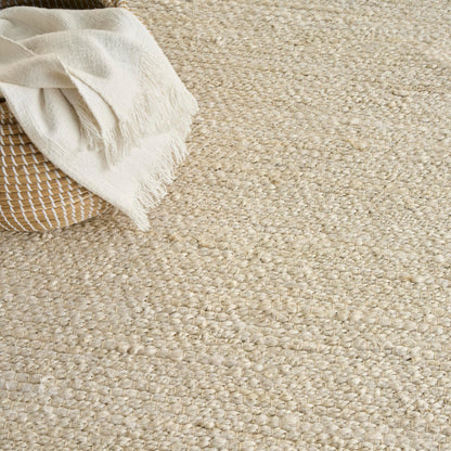 Nourison Home Natural Jute Ivory 5' x 7' Area Rug - Easy Clean, Non Shedding, Bed Room, Living Room, Dining Room, Kitchen (5' x 7')