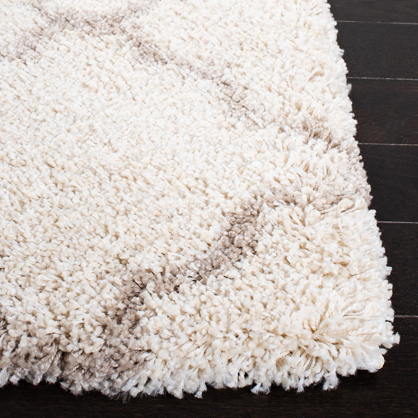 SAFAVIEH Hudson Shag Collection Area Rug - 5'3" x 7'6", Ivory & Beige, Moroccan Trellis Design, Non-Shedding & Easy Care, 2-inch Thick Ideal for High Traffic Areas in Living Room, Bedroom (SGH282E)