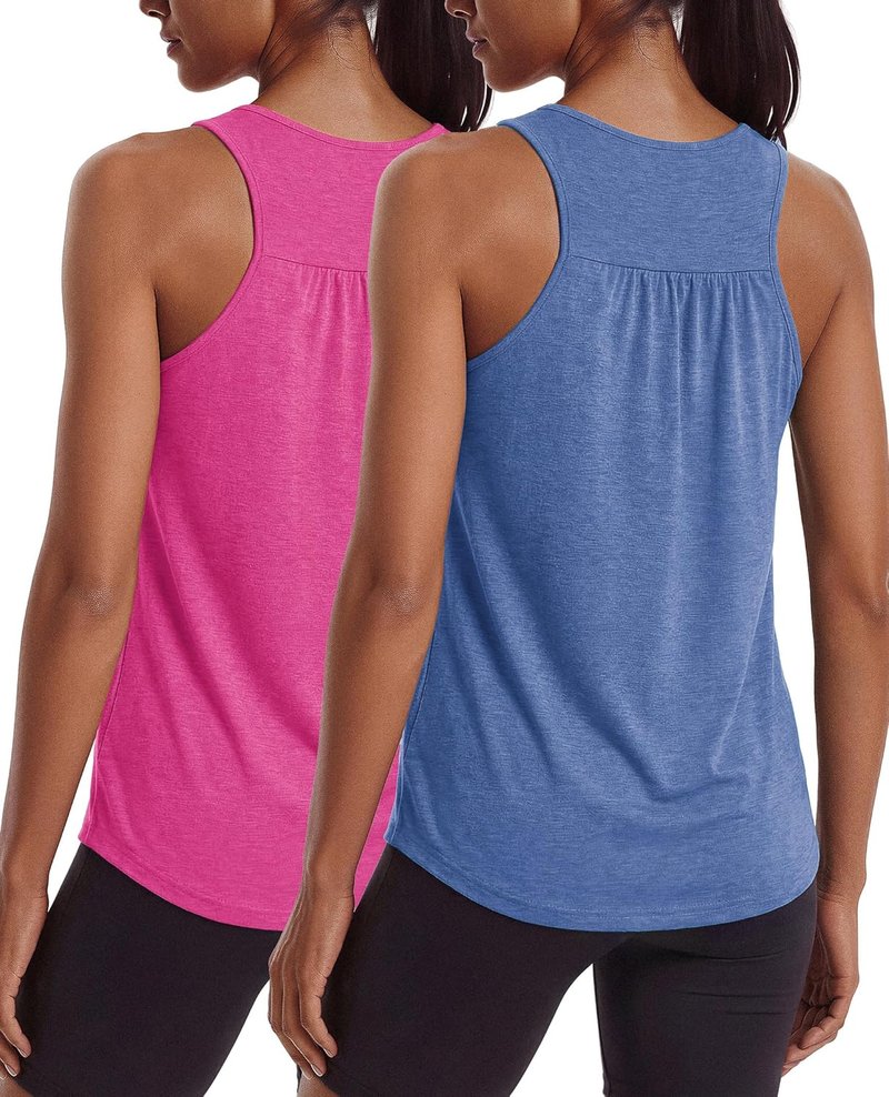 Workout Tops for Women - Racerback Tank Tops | Lightweight Sleeveless Athletic Shirts, 2 Pack S-3XL