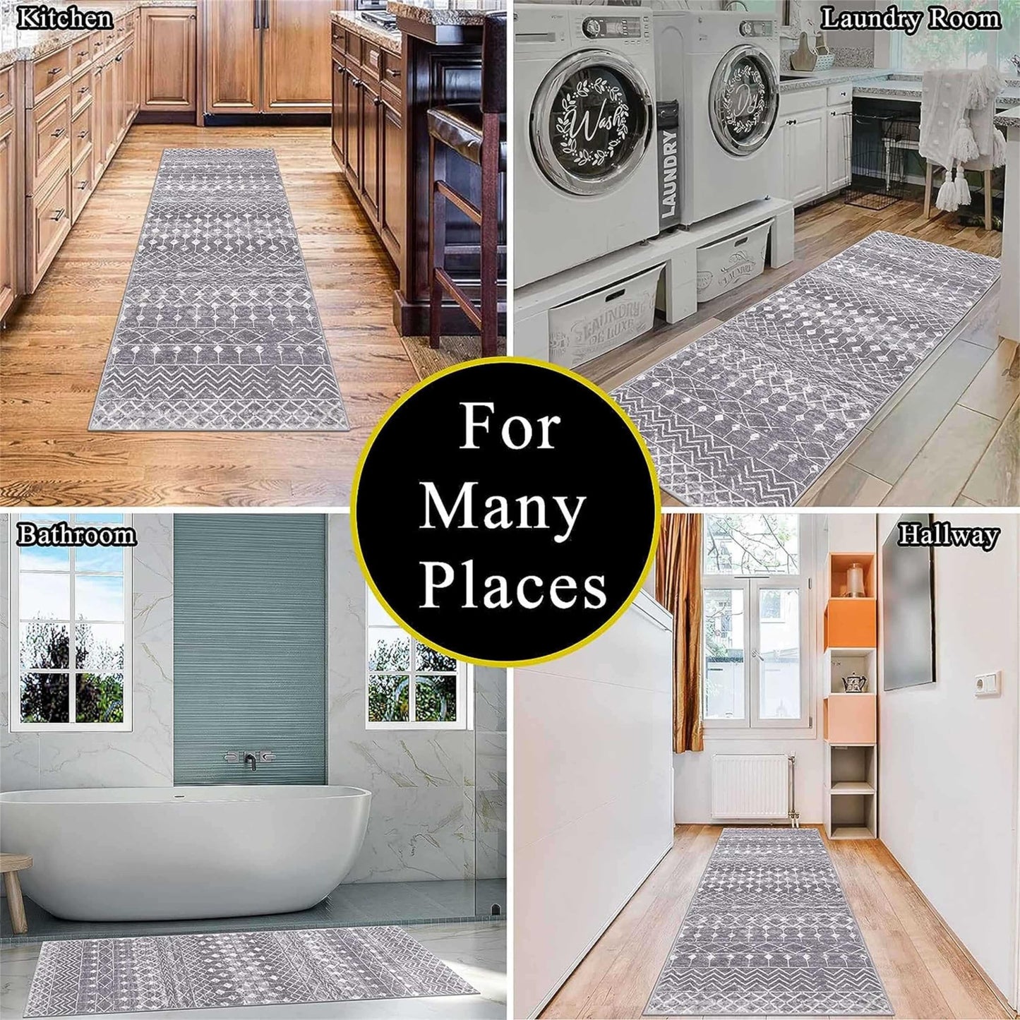 Srocvi Movie Time Long Rug Home Cinema Theatre Clapboard Ticket Popcorn Print Design Carpets for Living Room Retro Red Non-Skid Foldable Long Door Mats for Indoor Kids Bedroom Hallway Porch, 2x10ft