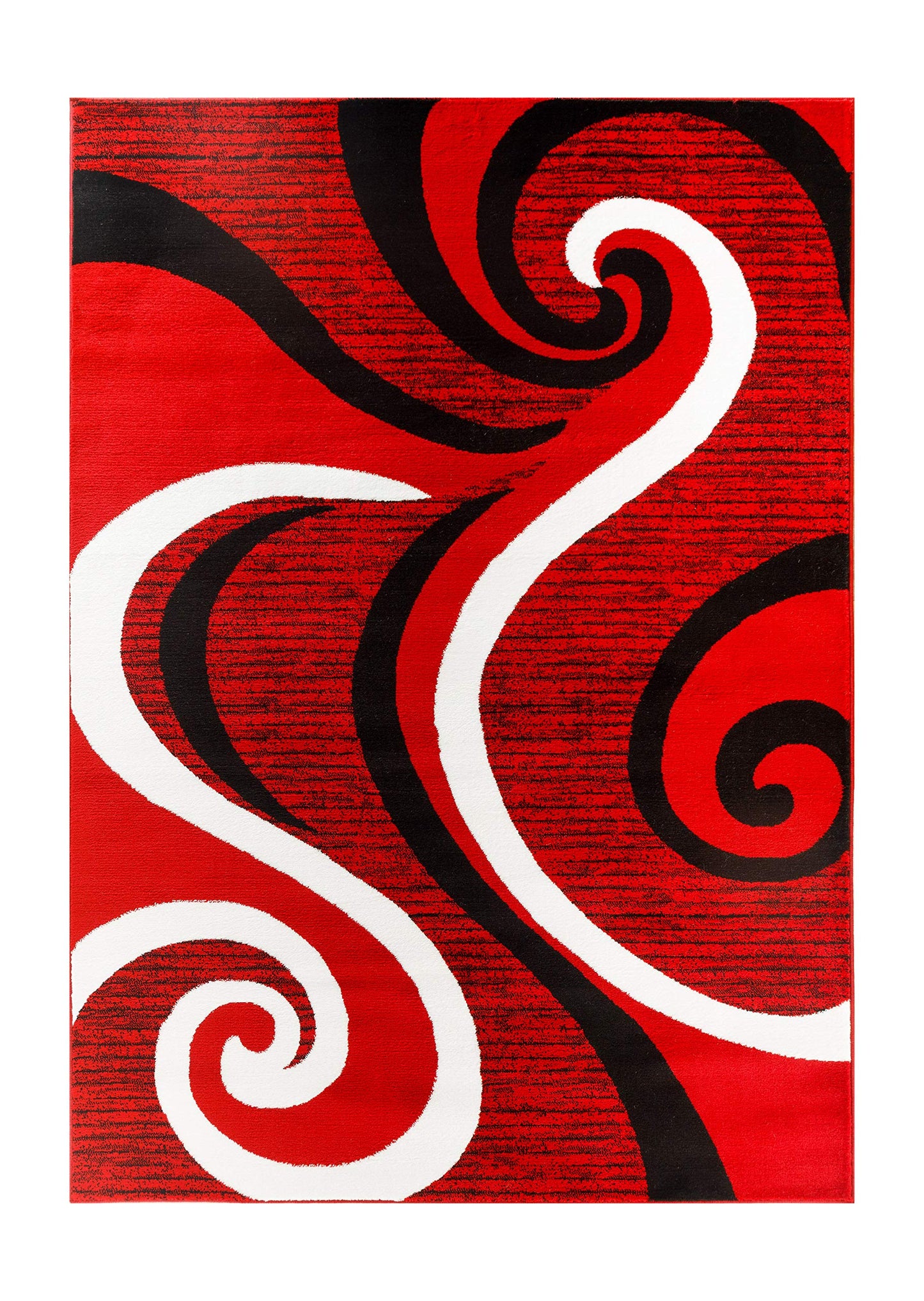 GLORY RUGS Modern Area Rug 5x7 Red Swirls Carpet Bedroom Living Room Contemporary Dining Accent Sevilla Collection 4817 (5x7, Red)