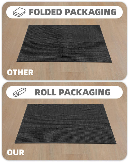 Color&Geometry Kitchen Rugs and Mats Non Slip Washable, Absorbent Kitchen Mats Woven Runner Rug Easy to Clean Kitchen Floor Mats for in Front of Sink, Laundry Room, Hallway, 17”x47”, Dark Grey