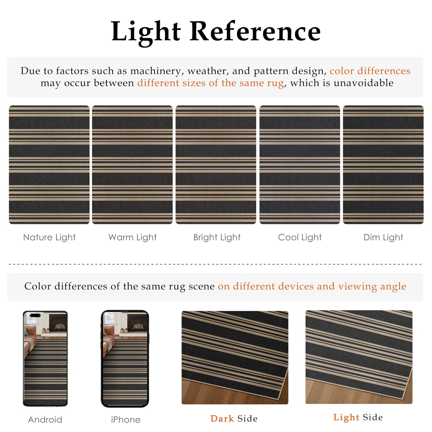 PureCozy Striped Easy Jute Rug 2x3 Black Entryway Carpet Washable Non Slip Door Mat Farmhouse Neutral Non Shedding Entry Small Indoor Outdoor Rug for Kitchen Bedroom Mudroom Bathroom