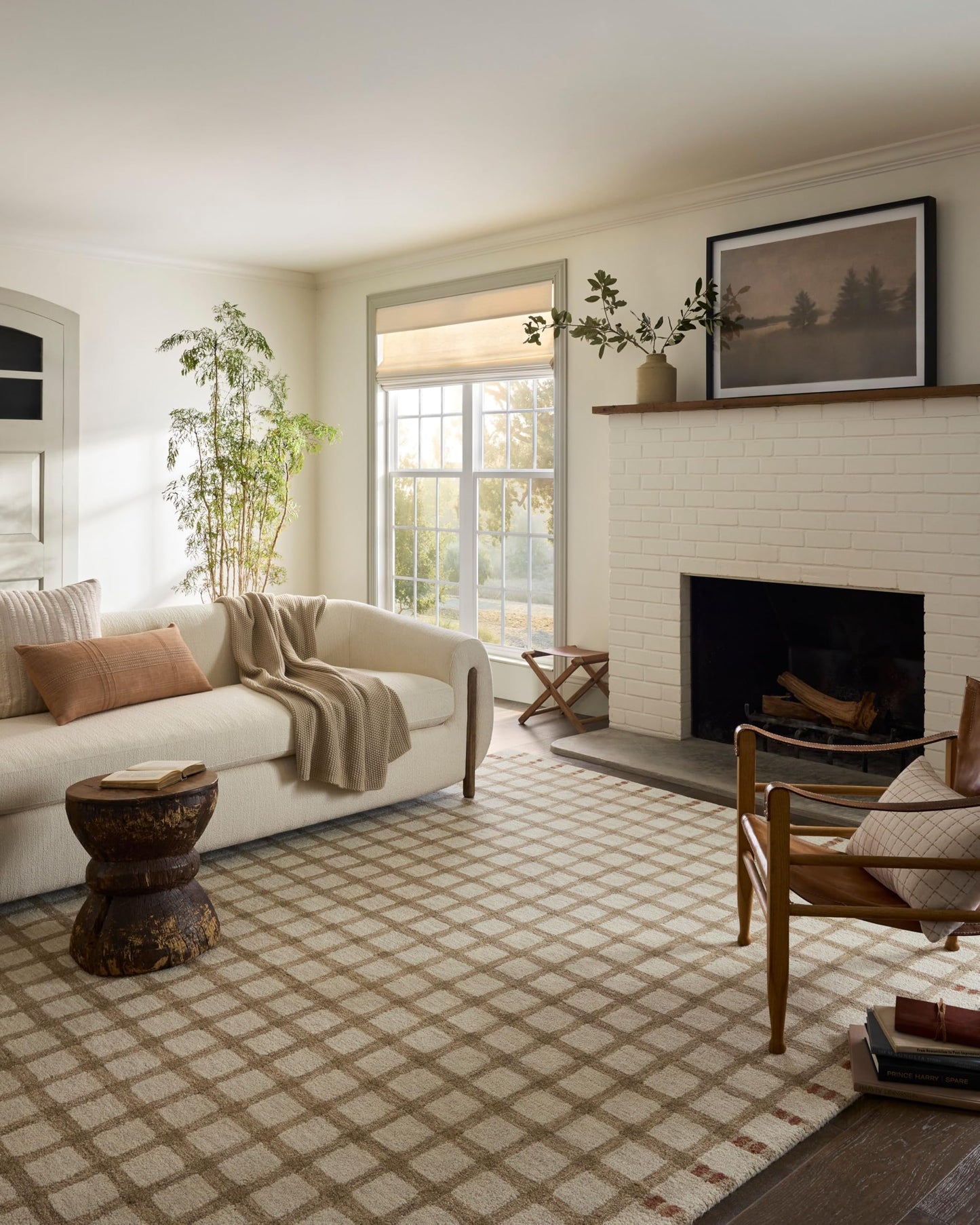 Loloi Magnolia Home by Joanna Gaines Waylon Collection WAY-02 Natural/Rust 5'-0" x 7'-6" Area Rug